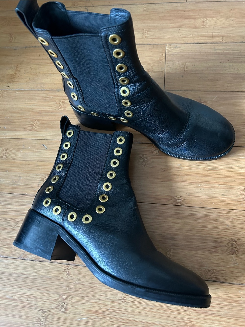 See By Chloe Lexy Leather Grommet Chelsea Booties